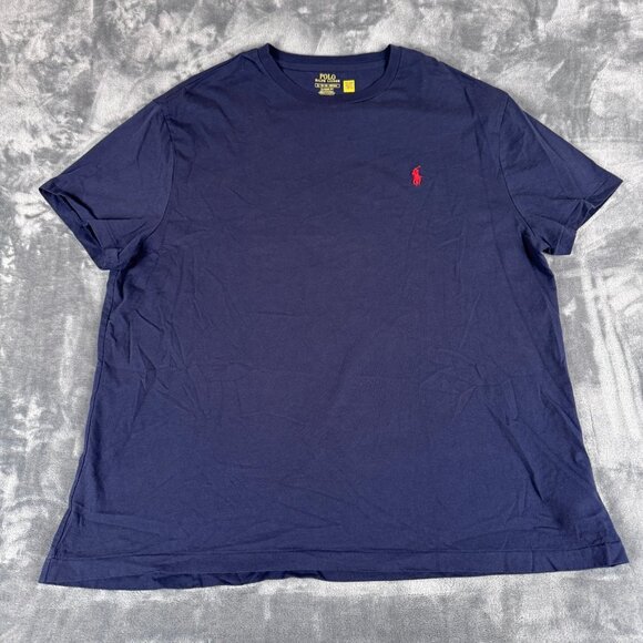 Polo Ralph Lauren T-Shirt Men’s XL Navy Blue 100% Cotton Classic Fit Tee Soft - Picture 1 of 6